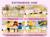 Kids Table and Chair Set, 3-Piece Toddler Table with 2 Chairs, Cute Bear-Back Chairs, Sturdy Wooden 24776717