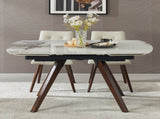 Retractable Imitation Sintered stone Table Expandable 55.12" to 78.74" can Seats 4-6 Person Heat W5630P456161