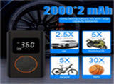 1pc Black 3600mAh Portable Car Inflation Pump, Intelligent Wireless Tire Inflation Pump, 19577869