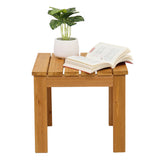 Wooden Square Side End Table Patio Coffee Bistro Table Indoor Outdoor Natural 77175873