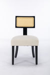 ZUN Heng Ming T back imitation rattan dining chair, linen fabric with adjustment mat, suitable for W212132037