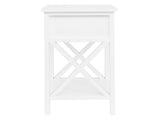 Nightstand Modern End Table, Side Table with 1 Drawer and Storage Shelf, White 06395973