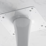 31.50" Modern Hexagonal Coffee Table with White Printed Marble Top and Metal Base for Dining Room, W757P186688