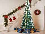 7 FT Fully Decorated Pre-lit Christmas Tree, Pop Up Artificial Xmas Tree with 200 Warm Lights Remote 64340212