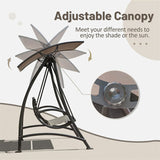 3-Seat Patio Chair, Outdoor Porch with Adjustable Canopy and Durable Steel Frame, Patio W1859110127