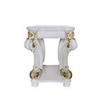 ZUN ACME Vendome Side Table, Antique Pearl Finish LV01527