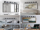Modern 6-Light LED Vanity Light - Sleek Bathroom Wall Fixture, Iron & Acrylic, Dimmable & W1340P206802