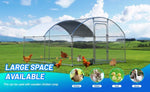 ZUN Metal Large Chicken Coop Walk-in Poultry Cage Large Chicken Run Arc Shaped Cage with Waterproof 60830587