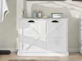 Two-Compartment Tilt-Out Laundry Sorter Cabinet-White W282P190993