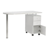 ZUN Manicure Nail Table with Drawer White 54161146