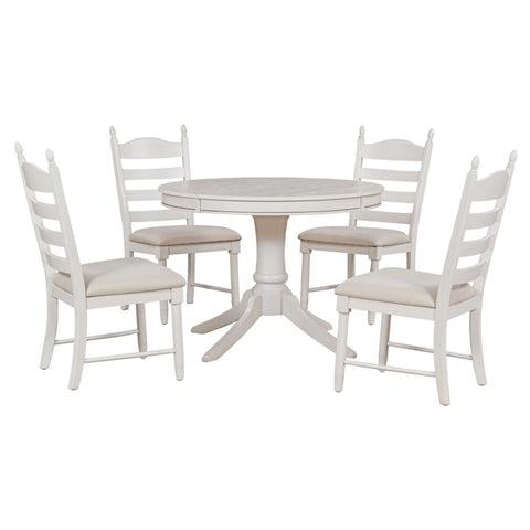 ZUN 5-Piece Retro Functional Table Set Wood Round Extendable Table and 4 Upholstered 81917312