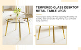Modern minimalist style circular transparent tempered glass table, tempered glass tabletop, golden W1512P359306