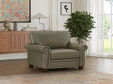Living Room Sofa Single Seat Chair with Wood Leg Taupe Faux Leather W1097125451