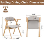 ZUN Set of 2 Wooden Folding Chairs with Padded Seats and Armrests, Portable Simple Folding Chairs with 23653264