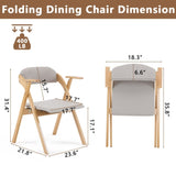 ZUN Set of 2 Wooden Folding Chairs with Padded Seats and Armrests, Portable Simple Folding Chairs with 23653264