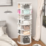 ZUN Rotating Shoe Rack Tower, 7-Tier Spinning Shoe Rack, Free Standing 360&deg; Revolving Shoe Organizer, W2699P222574