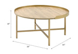 Mithea Oak & Gold Finish Coffee Table B2726P281463
