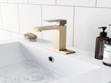 Bathroom Faucet Single Hole, Single Handle Stainless Steel Faucet for Bathroom Sink with Deckplate W1224P195904