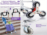 Folding Rolling Cart with Wheels Shopping Cart Portable Trolley Bag, Utility Cart Heavy Duty Stair 08276893