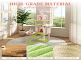 71 inch flower cat tree with large condo removable flower cushion and hammock pink 28088899