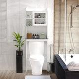 Modern Over The Toilet Space Saver Organization Wood Storage Cabinet for Home, Bathroom -White W40931565