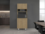Fingal Kitchen Pantry with Microwave Space, Four Shelves and Closed Storage, Natural Oak B097P474321