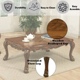 ZUN Cherry Oak Coffee Table with Claw Leg B062P209069