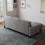 ZUN Living Room Furniture with Polyestr Fabric L Shape Couch Corner Sofa for Small Space Grey W1097P178037