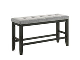 1Pc Modern Counter Height Bench Tufted Upholstery Tapered Wood Legs Bedroom Living Room Furniture B011P149271