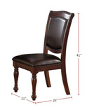 Gorgeous Formal Set of 2 Side Chairs Brown Color Rubberwood Dining Room Furniture Faux Leather B01180914