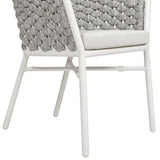 Rowan 24" Rope Barrel Back Patio Dining Chairs, Set of 2, Optic White Acrylic B2719P245966