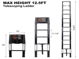 12.5FT Telescopic Ladder Aluminum Ladder with Non-Slip Feet, Slow Down Safety Function Portable W465P302873