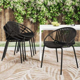 Patio Dining Chairs Stackable Chairs with Breathable Design Modern Simple Art Style ,Metal N768P192555K