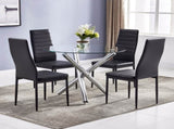 90*90*75cm Round Glass Dining Table Transparent Glass Table Leg Cross Design 73087134