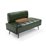 55"Inch Width Modern End of Bed Bench,Green Faux Leather Upholstered With side table, 360-degree W2677P196638