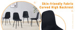 ZUN Luxury Simple Chair - Set of 4 BLACK Linen-Cotton Material High Resilience Dining Chair with Metal W1151P262623