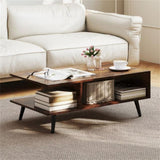 Rectangle Coffee Table with 2 Open Compartments 83293018