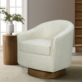 Upholstered Swivel Chair with Wood Base B035P203225
