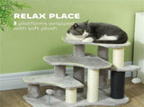 3-Step Cat Stairs 2-in-1 Cat Tree Tower with Toy Balls, Scratching Post for Indoor Cats 73701162
