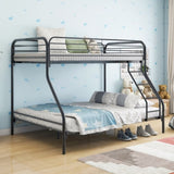 Heavy Duty Twin-Over-Full Metal Bunk Bed, Easy Assembly with Enhanced Upper-Level Guardrail, Black W840127266