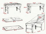 5-in-1 Multi Game Table, Ping Pong, Ice Hockey & Basketball, Game Room Sports Set 20591247