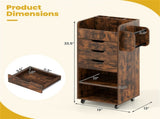 Rolling Craft Storage Cart with 3 Drawers & Adjustable Shelves, Mobile Wrapping Paper Organizer with 90879404