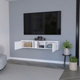 ZUN White 2-Door Floating TV Stand B062P175187