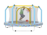 55-inch Trampoline for Kids Indoor & Outdoor Small Toddler Trampoline with Basketball Hoop W1163P264321