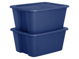 Plastic 18 Gallon Tote Box Blue Set of 8 12101977