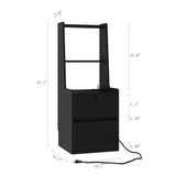 Nightstand with Charging Station, Smart Nightstand with Night Light, Modern Night Stand with W1321P151791
