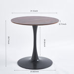 ZUN 31.5"BLACK AND WALNUT Tulip Table Mid-century Dining Table for 2-4 people With Round Mdf Table Top, W234P143406