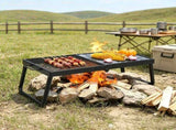 Folding Campfire Grill, 22.4" Portable Camping Grates Over Fire Pit, Camp Fire Cooking Equipment 42564853