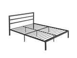 ZUN Queen Size Metal Bed Frame with Headboard Charcoal Grey W31181462