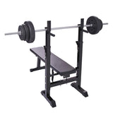 ZUN Adjustable Folding Multifunctional Workout Station Adjustable Workout Bench with Squat Rack - balck W2181P151926